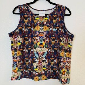 ADIDAS ORIGINALS x MARY Katrantzou Boyfriend Tank Top USA XL Allover Graphic